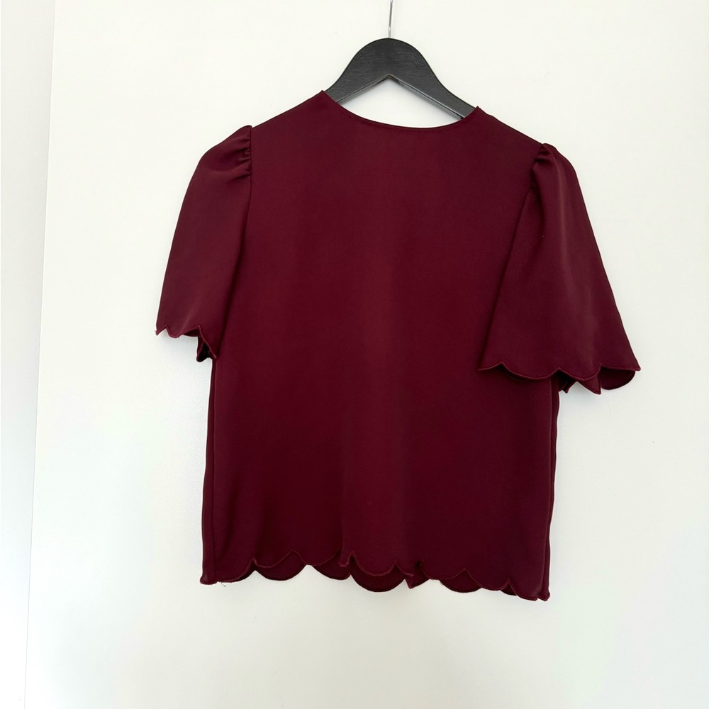 Express Scalloped Flutter Sleeve Top - image 5